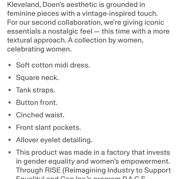 Gap × DÔEN Eyelet Midi Dress XXS - Picture 9 of 9